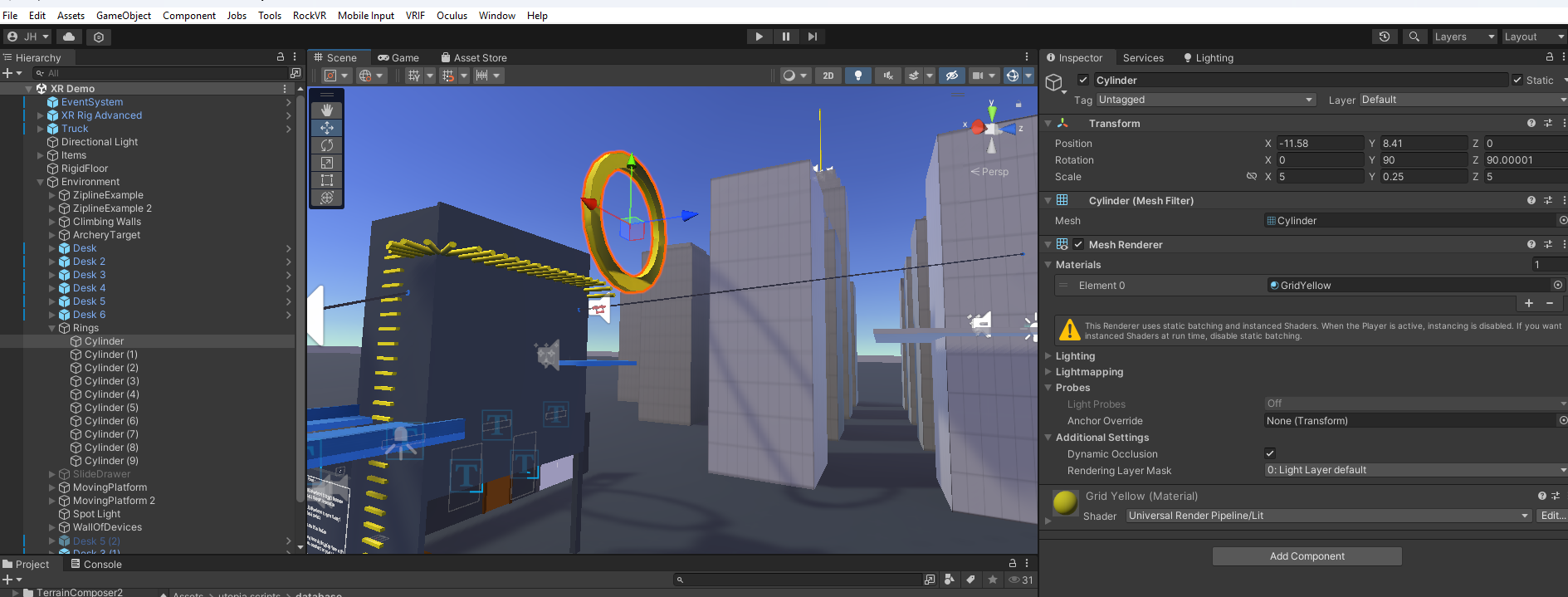 Building a world in the Unity editor for UtopiaVR